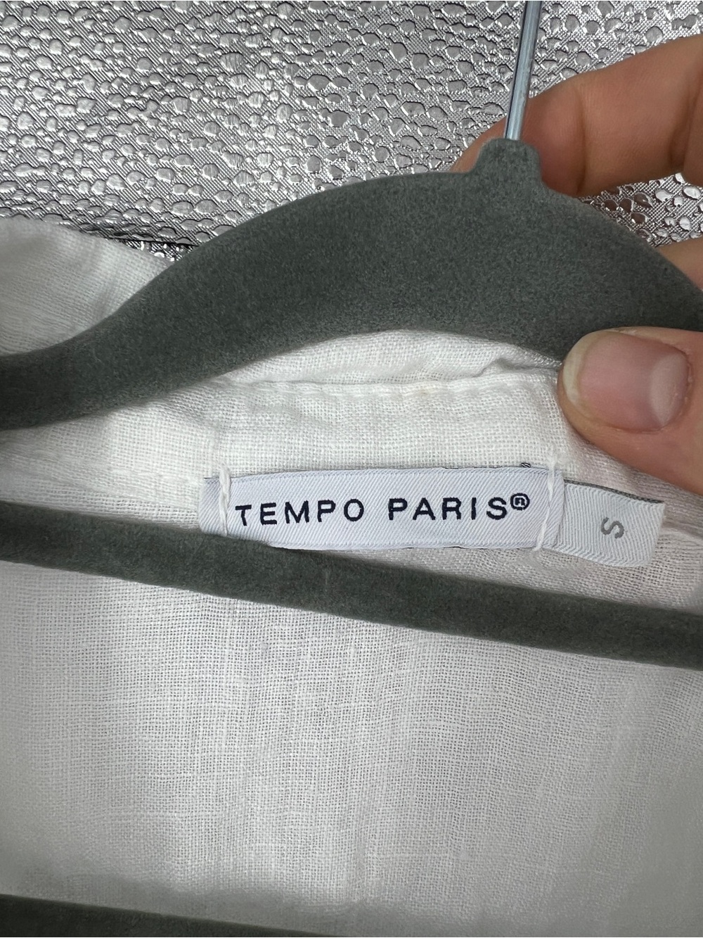 Tempo Paris 100% linen White to Blue Ombre Sleeveless Button-Front Dress - Picture 6 of 8